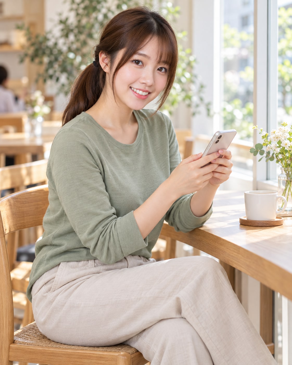 Pasien membuka link di ponselnya, di kafe